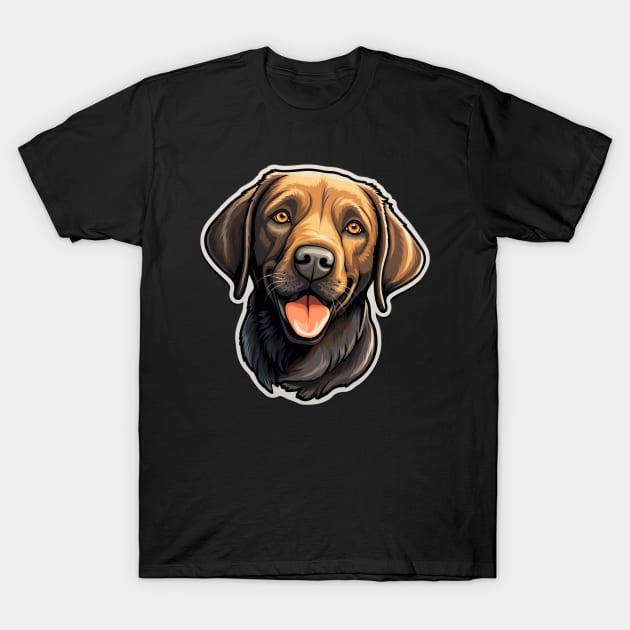 Cute Black Labrador Dog - Dogs Chocolate Labradors T-Shirt by fromherotozero